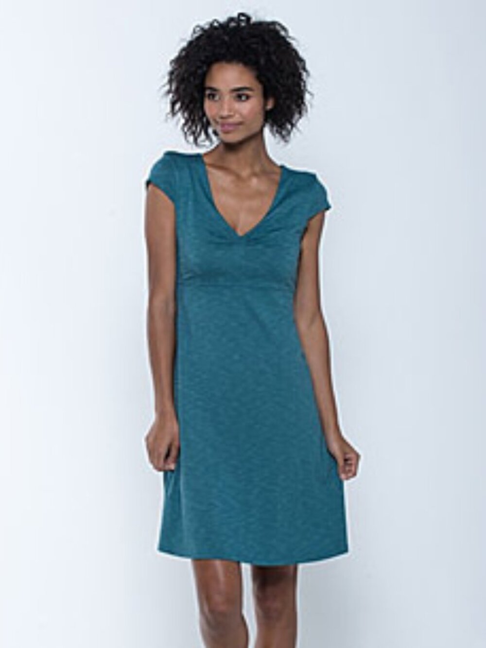 Toad & Co Dress Size XS Mini Teal Eco-Friendly Samba Fabric A-Line Drape Travel